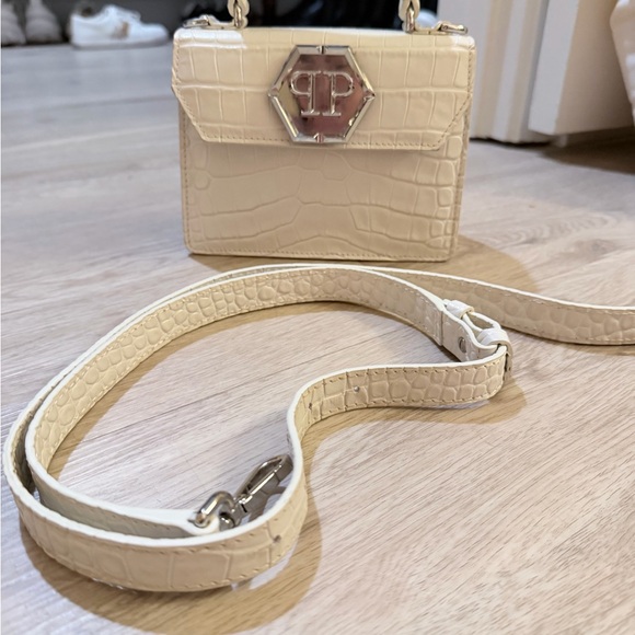 Philip Plein White Croc-Embossed Handbag - Picture 3 of 4